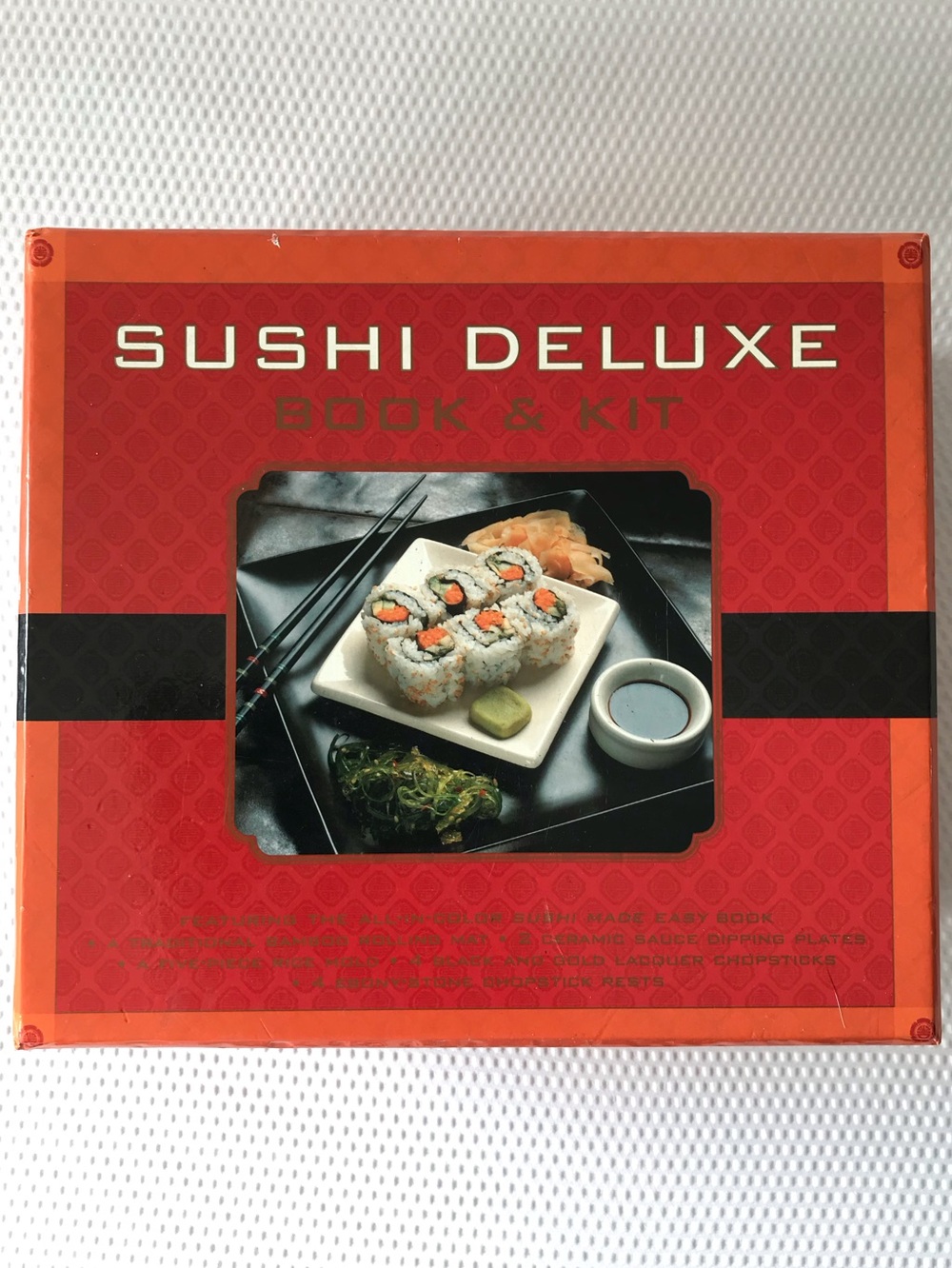 NEW Sushi Deluxe Book and Box Kit DIY Sushi Making Gift Set Serves 4